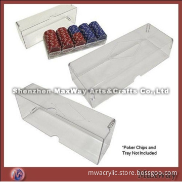 Clear oblong 100 PC Acrylic Poker Chip Box,Chip Case,Casino Chip Box/Chip Rack Cover